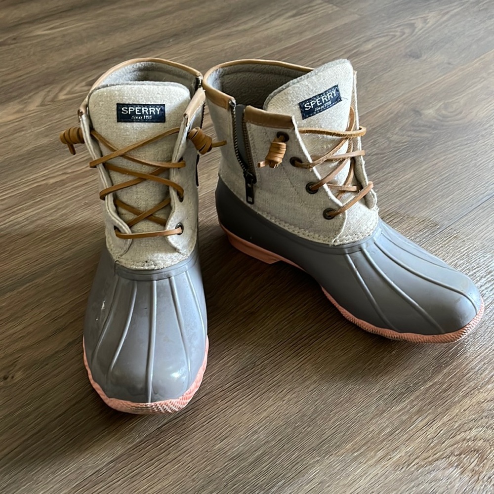 Sperry Linen/Rose Duck Boots